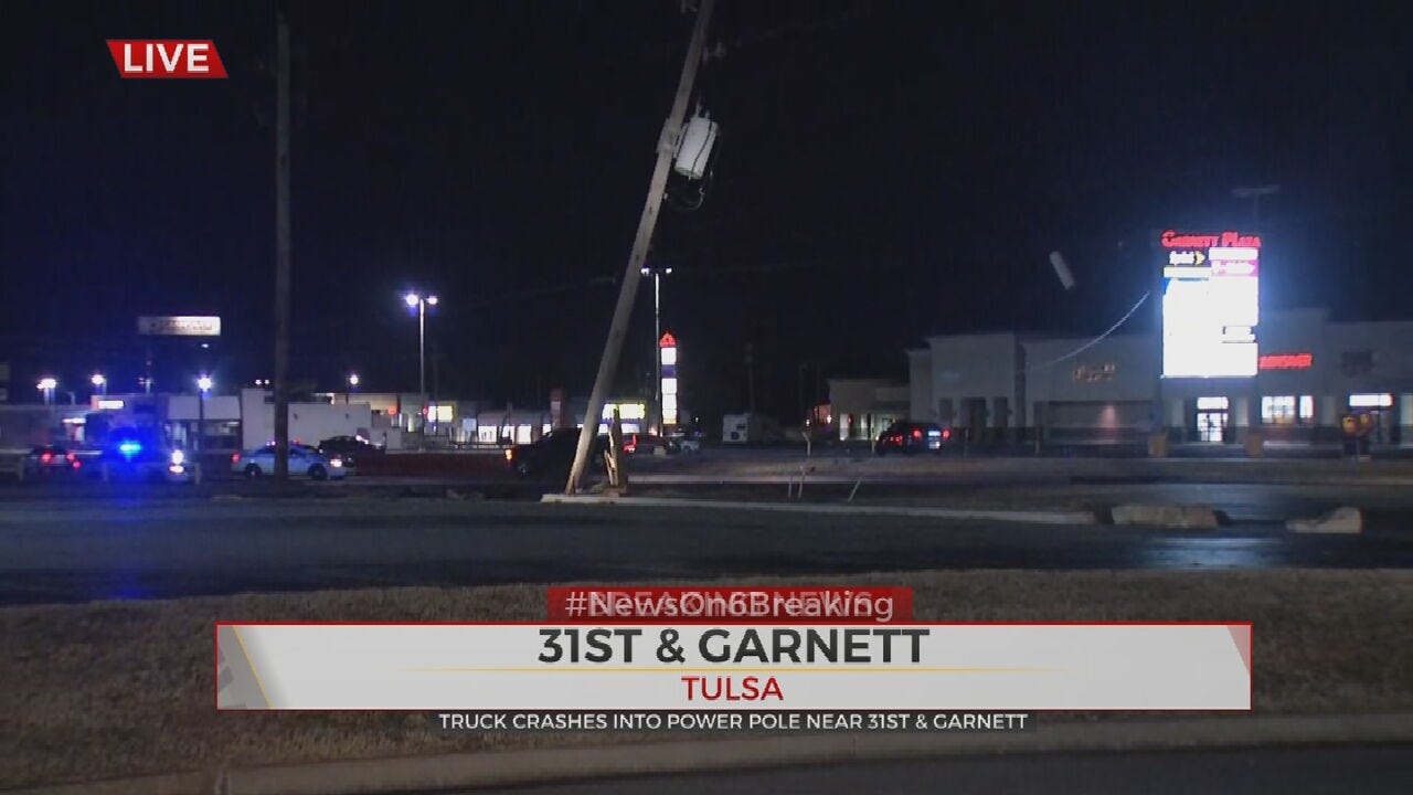 Truck Crashed Into Power Pole, Closed Part Of Garnett