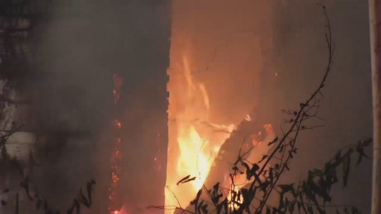 WEB EXTRA: Video From Scene Of East Tulsa County House Fire