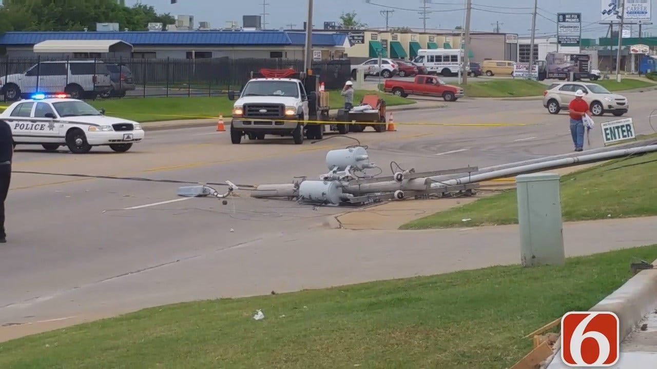 Dave Davis: Semi Pulls Down Pole, Causes Power Outage Near 51st And Mingo