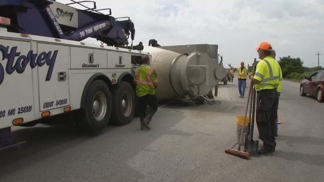WEB EXTRA: Video From Scene Of Cement Truck Crash On Highway 169