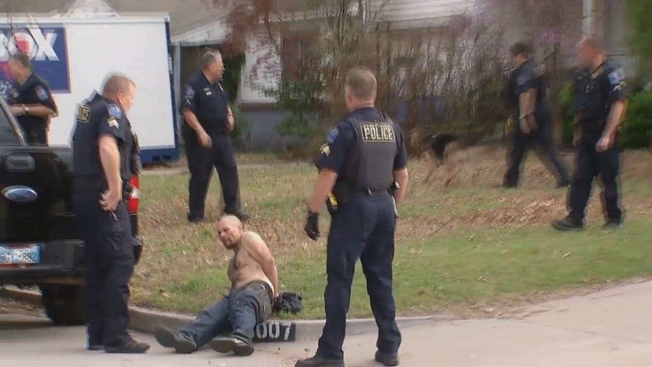 WEB EXTRA: Video Of Tulsa Police Arrest Of Burglary Suspect
