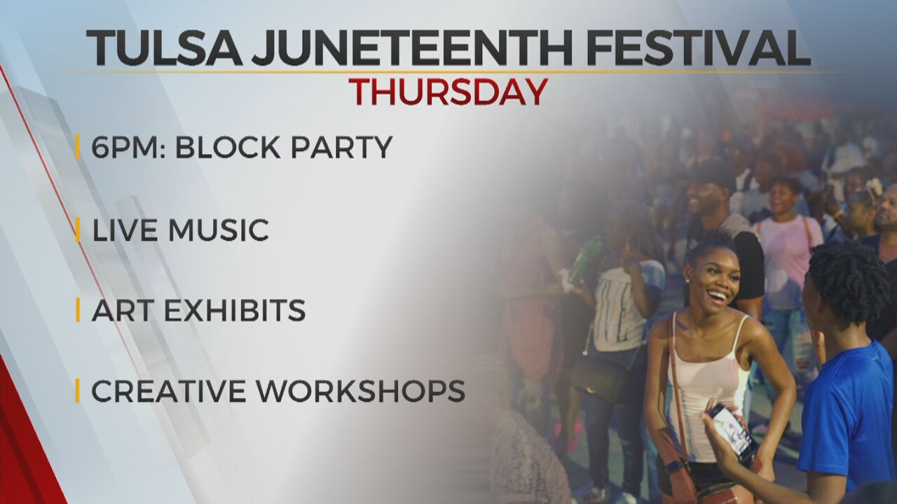 Juneteenth celebrations will kick off in Tulsa on Thursday.
