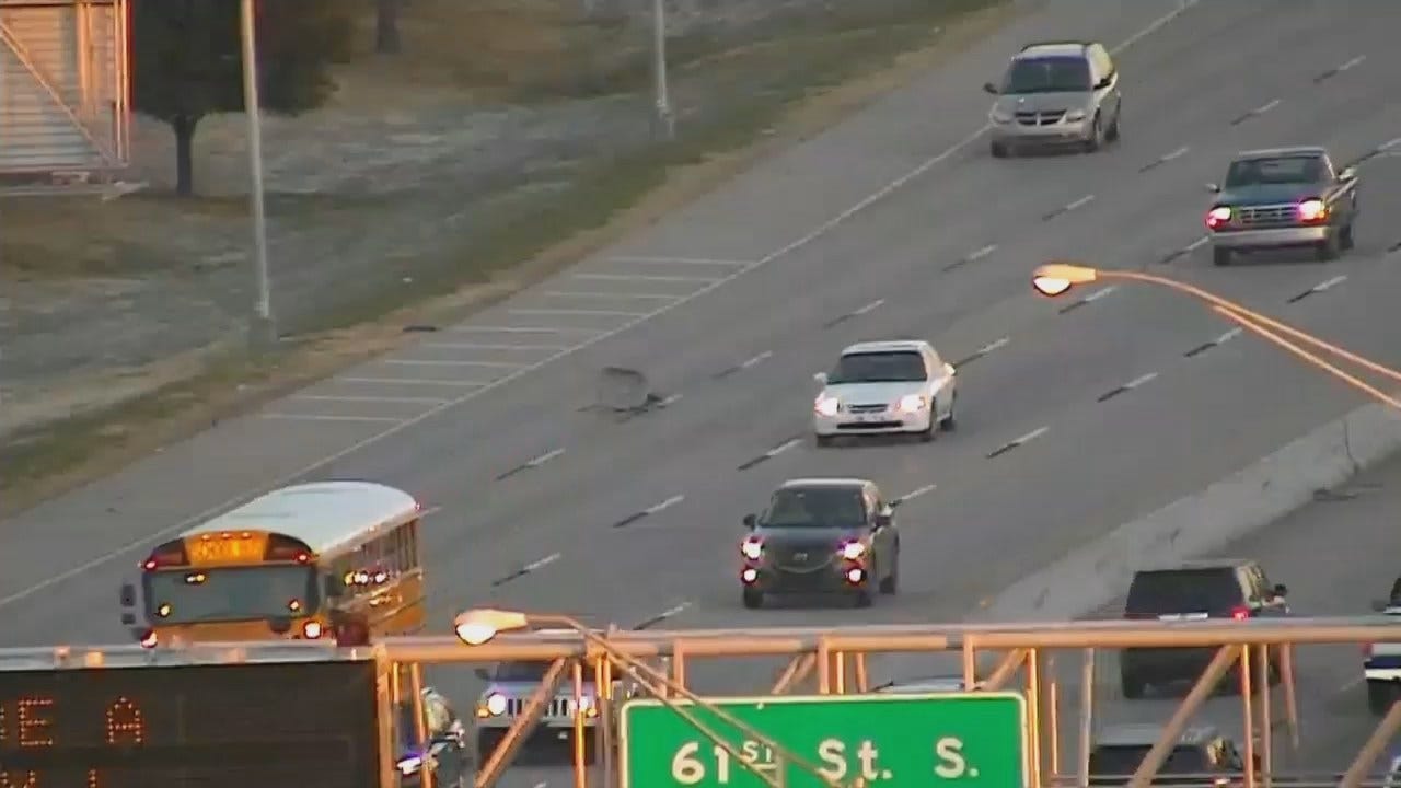 Caught On Camera: SUV Hits Wheelbarrow Left On Tulsa Highway