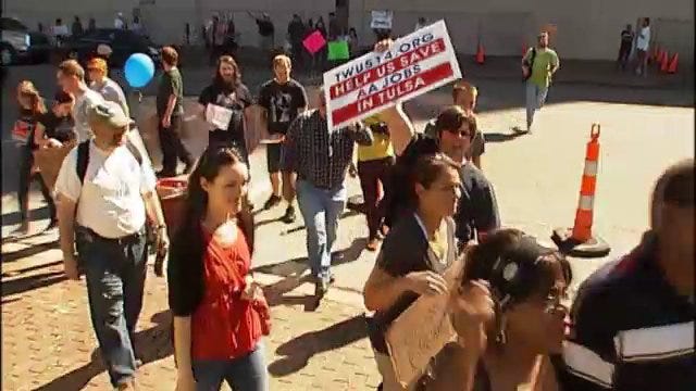 WEB EXTRA: Video Of Protesters Participating In Occupy Tulsa March
