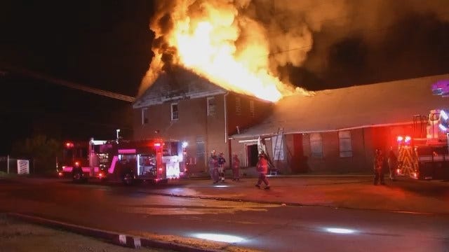 WEB EXTRA: Video From Scene Of Vacant Tulsa Church Building Fire