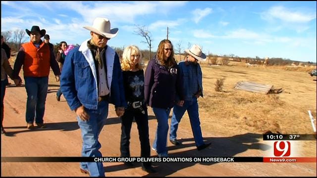 Cowboy Deliver Early Christmas Presents To OK Tornado Victims