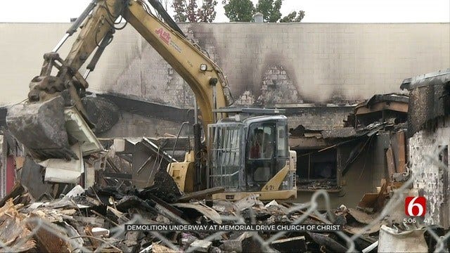 Demolition Underway On Tulsa Church Heavily Damaged By Fire