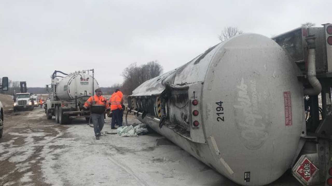 Cherokee Turnpike Back Open After Semi Hauling Fuel Rolled Over