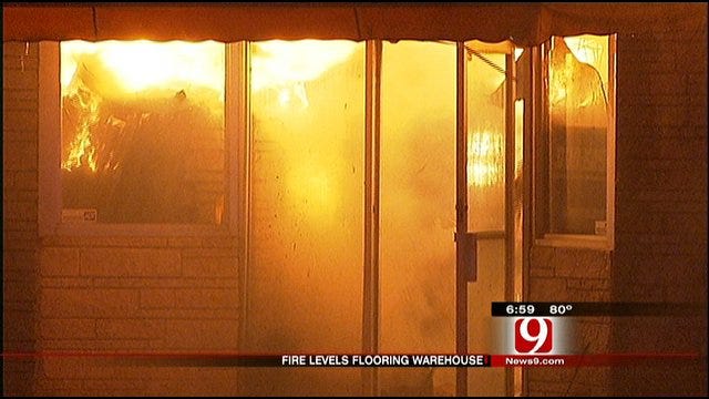 OKC Fire Department Battles Large Fire At Flooring Store
