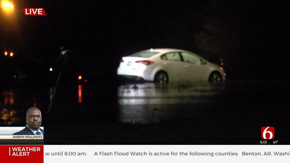 WATCH: Flooding Closed 101st At Garnett In Broken Arrow