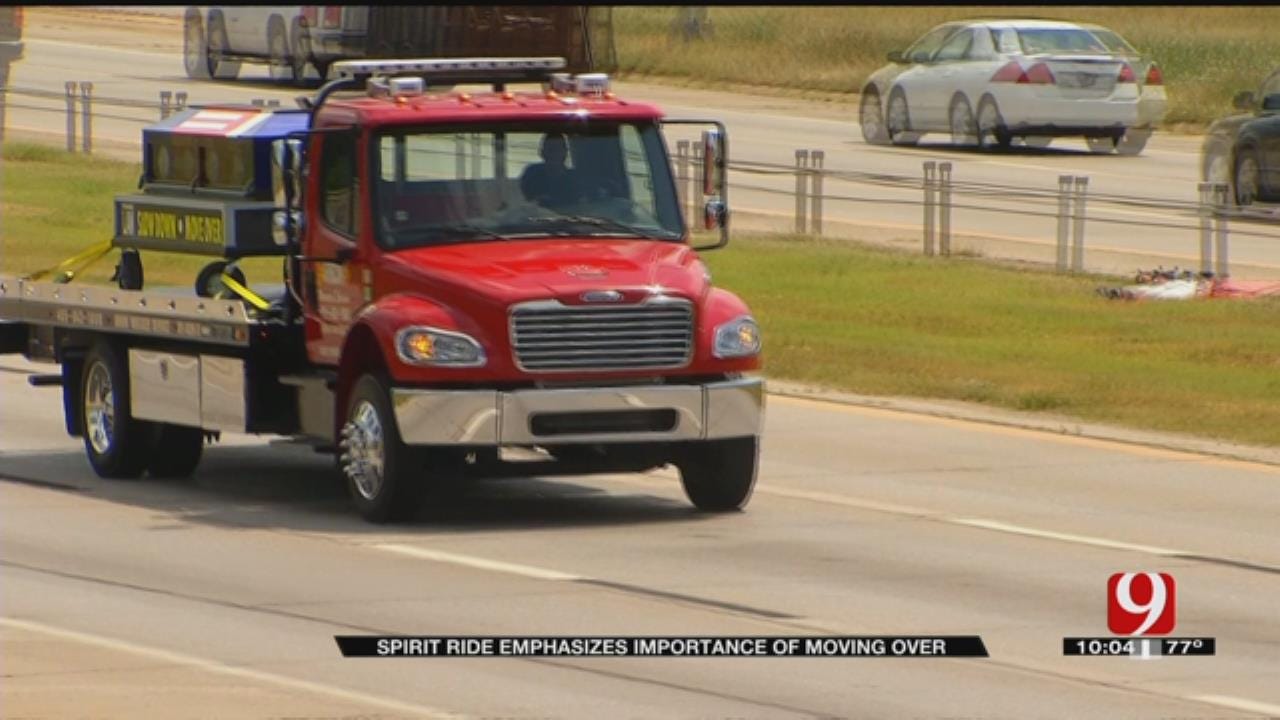 OKC Tow Trucks Escort Casket To Raise Awareness About Highway Safety