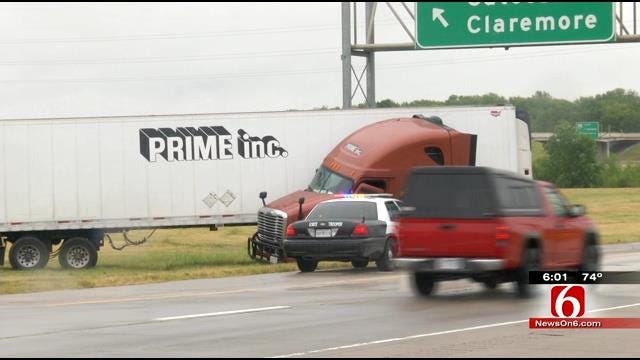 Semi Crash Slows Traffic On I-44 In Catoosa
