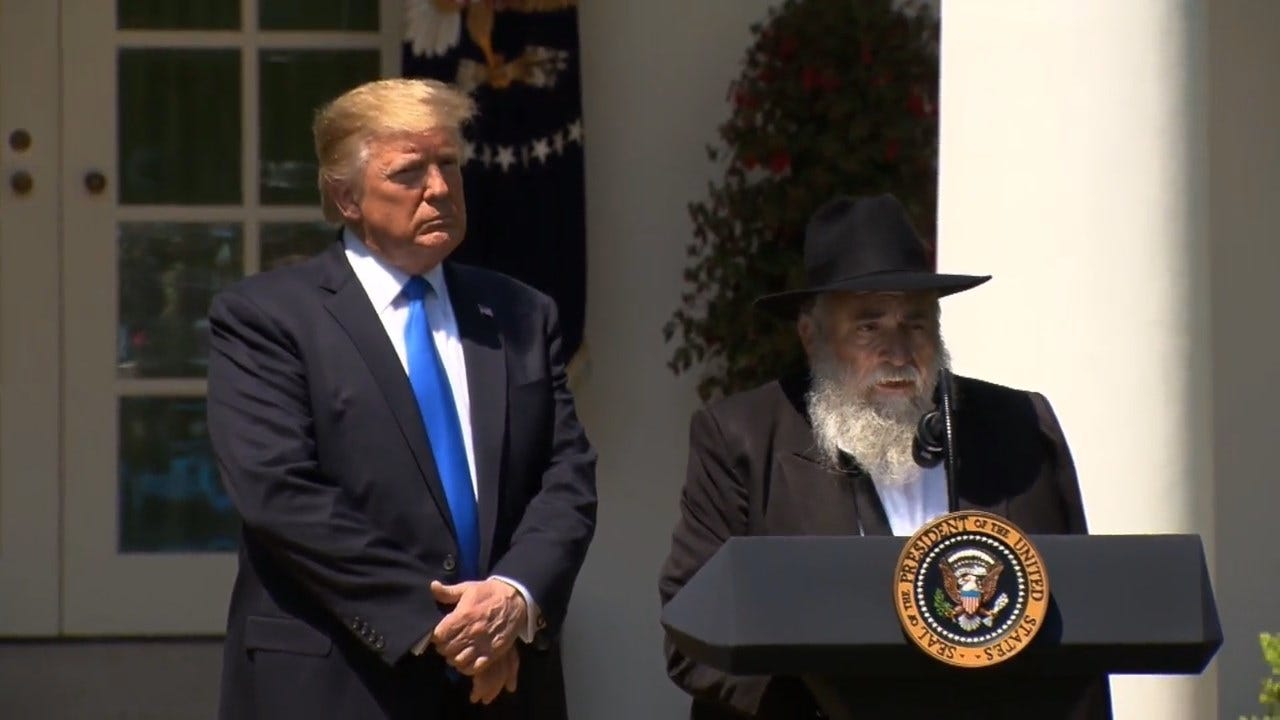 President Trump, Rabbi Injured In California Shooting Speak At National Day Of Prayer Service