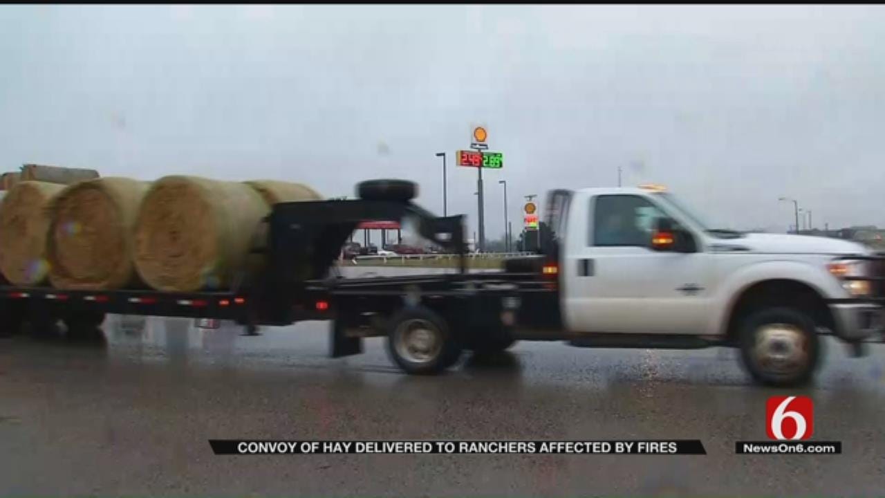 Convoys Of Hay Relieve Ranchers Affected By Wildfire