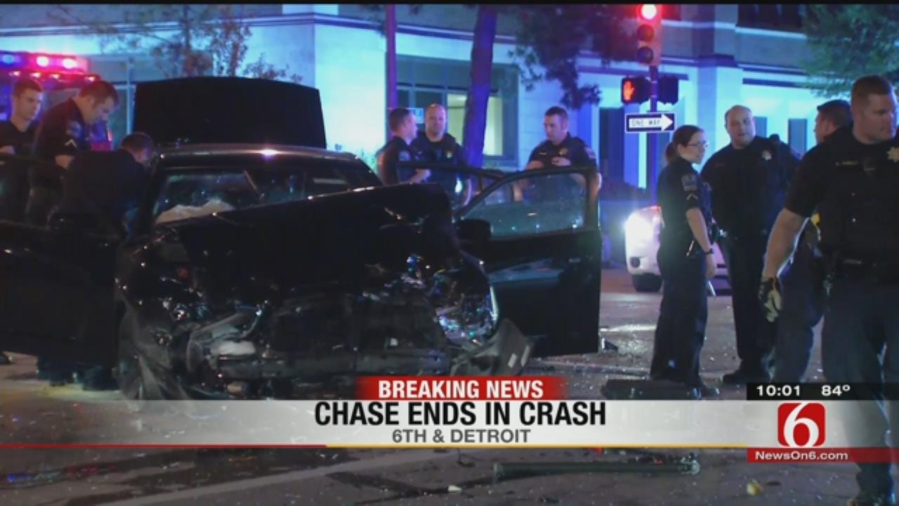 Pursuit Ends In Crash After Off-Duty Tulsa Officer Locates Stolen Car
