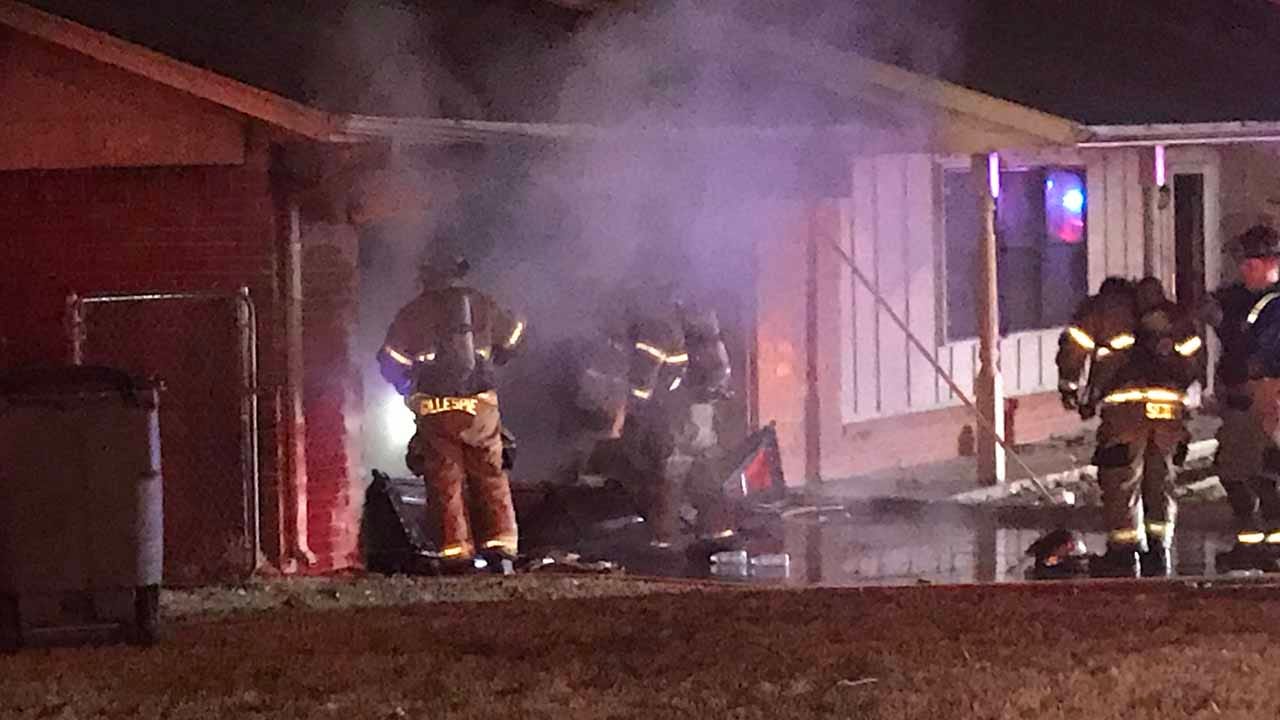 Tulsa Firefighters Investigate Garage Fire