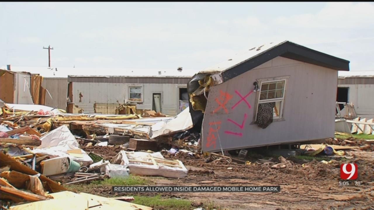 El Reno Tornado Victims Escorted Inside Damaged Mobile Home Park To Recover Items