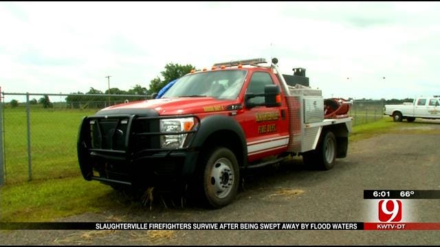 Slaughterville Fire Crews Rescued From Truck During Flood