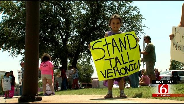 'Baby Veronica' Protesters Assemble In Downtown Tulsa