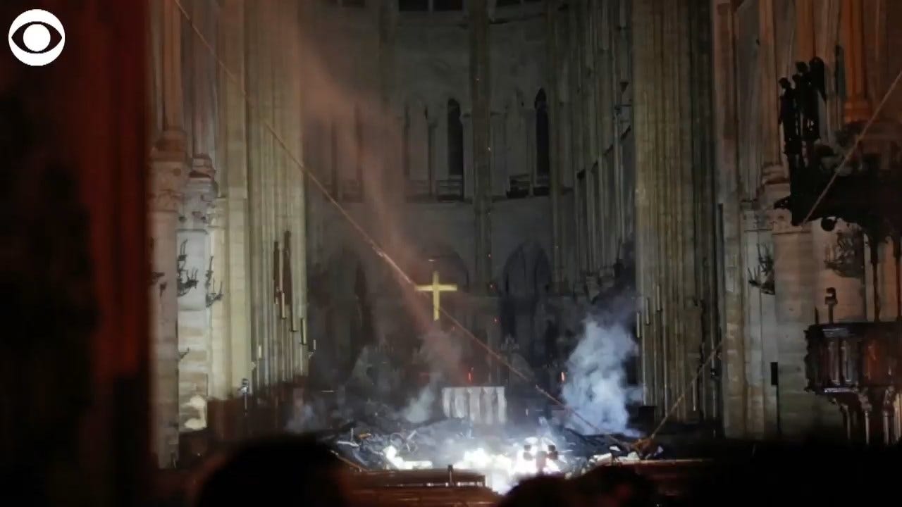 Despite Fire, Notre Dame Altar And Crucifix Still Standing
