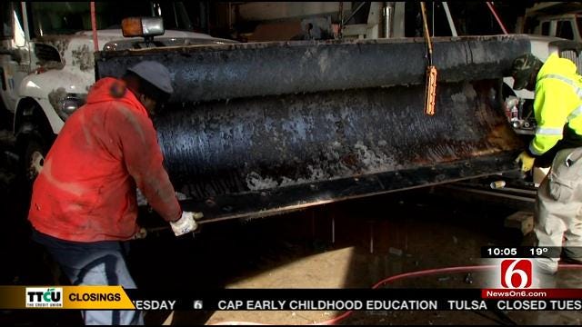 City Of Tulsa 'Pit Crew' Works To Keep Plows Running