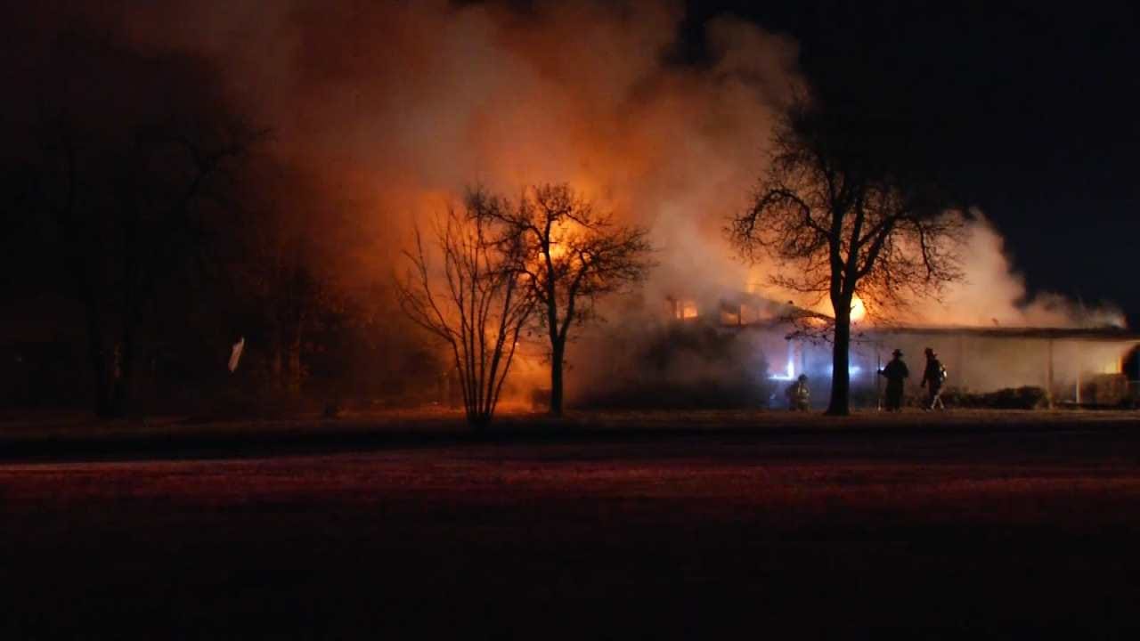 WEB EXTRA: Fire Damages Rural Creek County Home