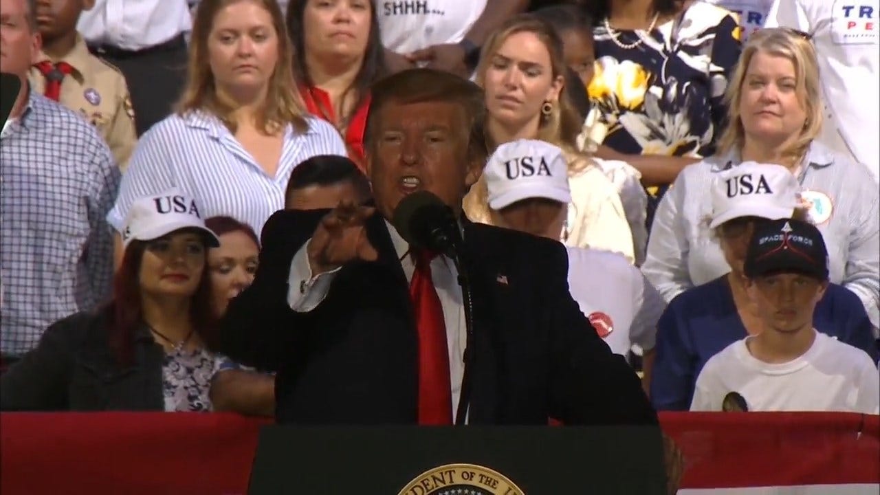 President Trump Jokes After Supporter Says 'Shoot' Migrants At Border