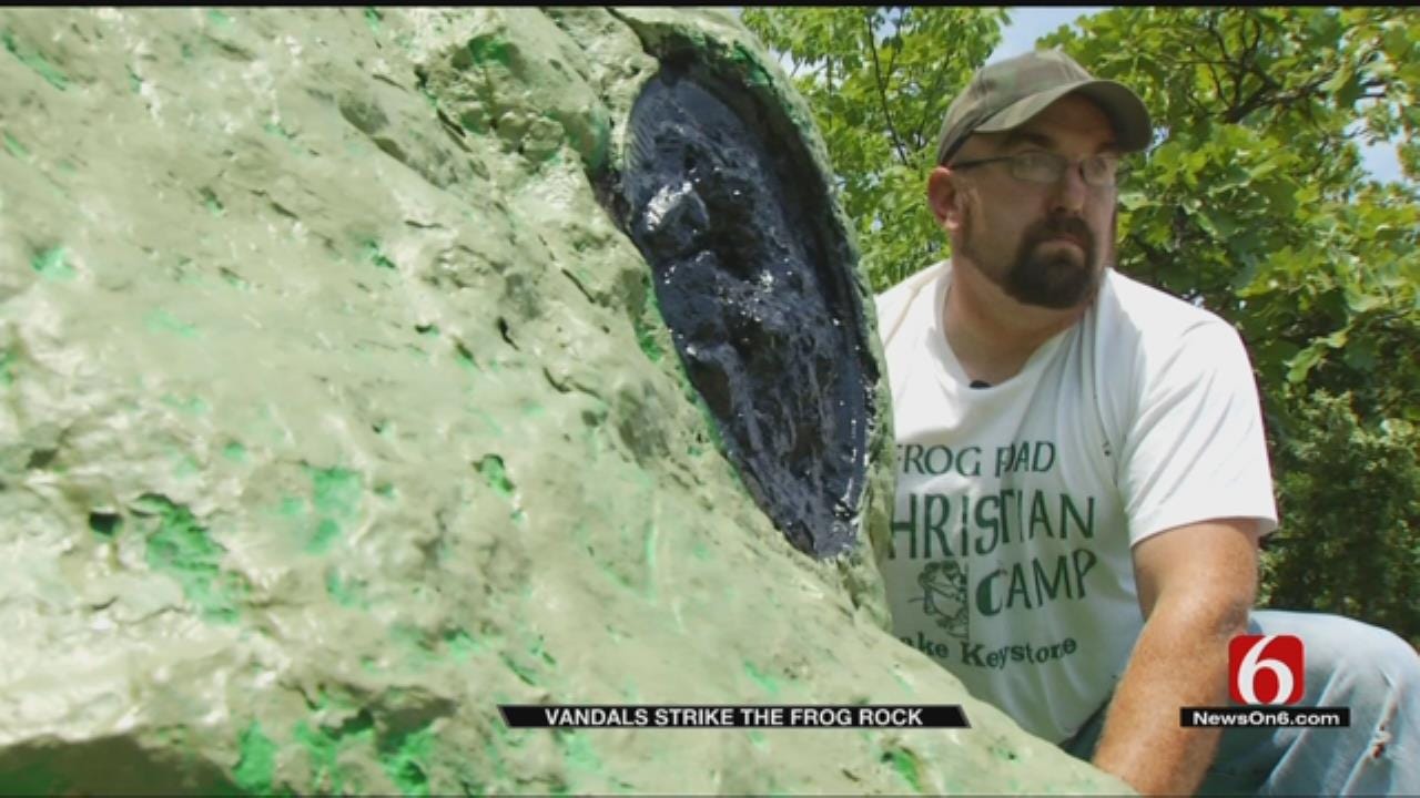 Creek County 'Frog Rock' Receives Some TLC From Local Group