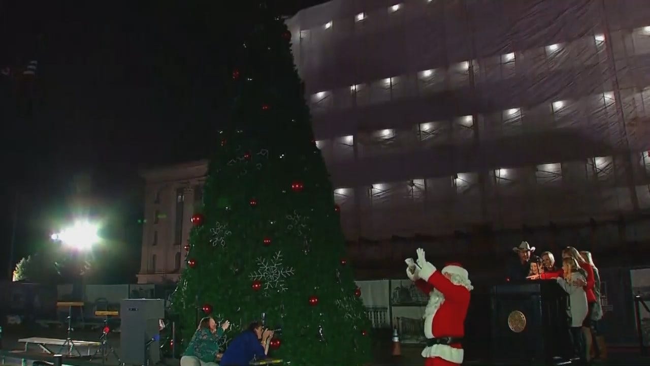 WEB EXTRA: Video From State Capitol Christmas Tree In OKC