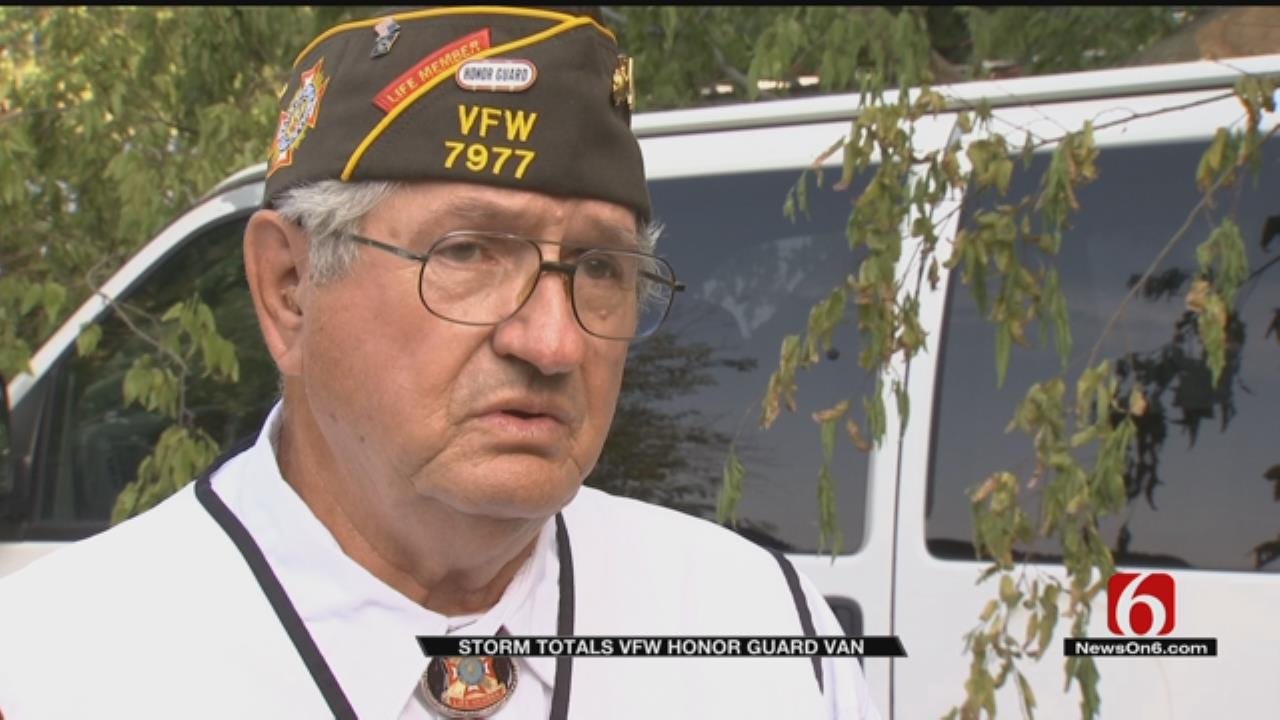 Weekend Storms Heavily Damage VFW Honor Guard Van Used For Funerals