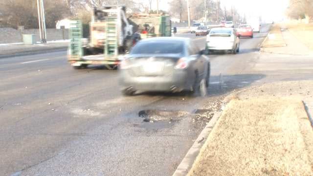 WEB EXTRA: Video Of Tulsa Pothole On 51st Street At 72nd East Avenue