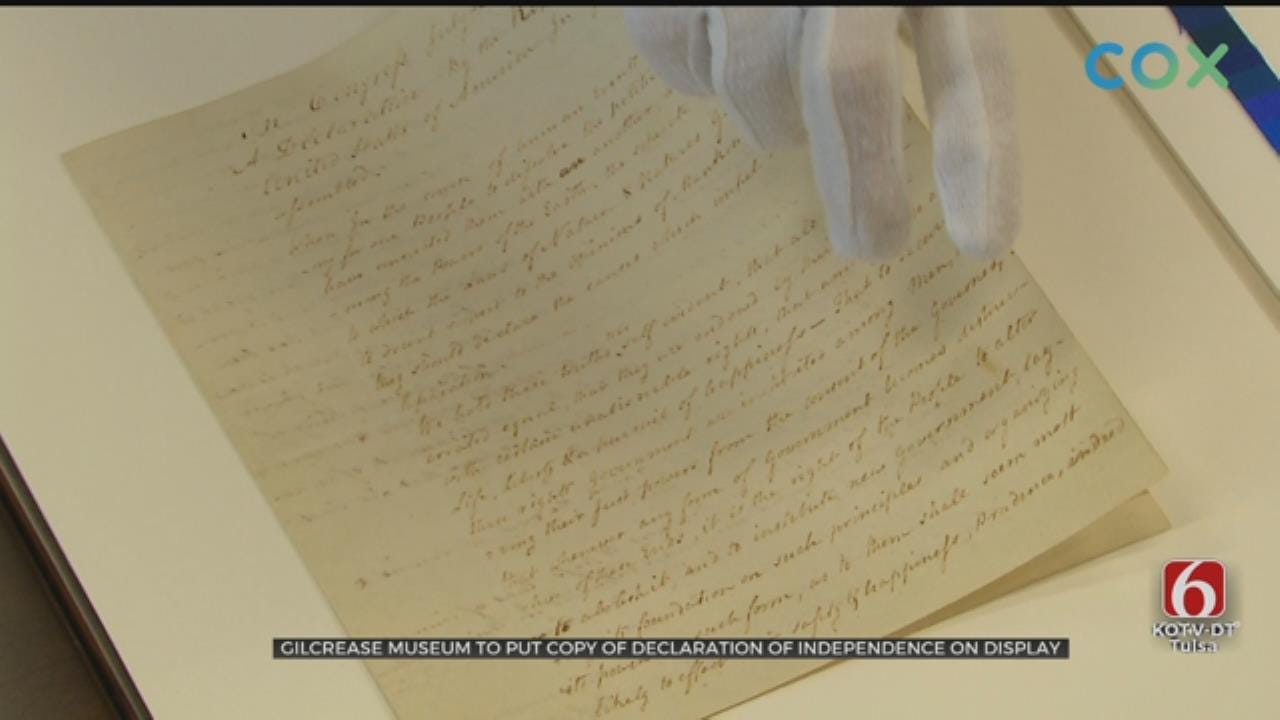 Hand-Written Copy Of Declaration Of Independence Held In Tulsa's Gilcrease Museum