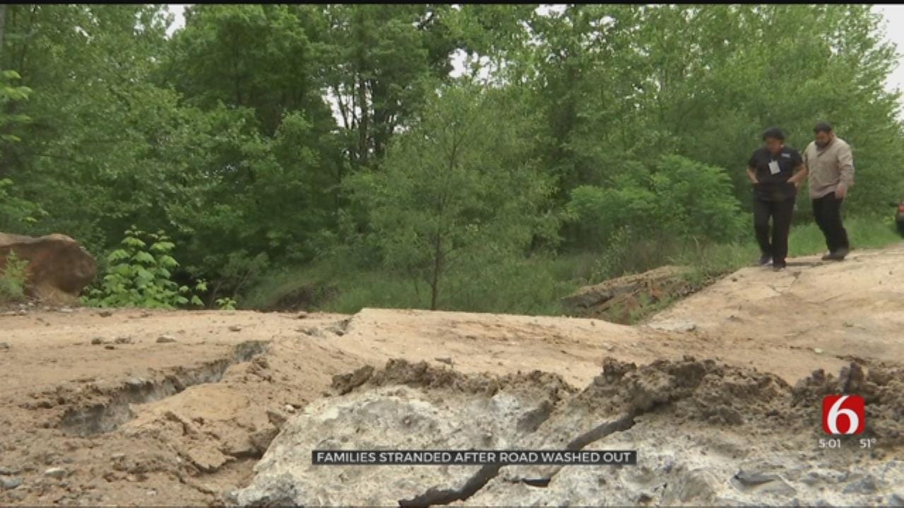 Bristow Families Stranded After Storms Wash Out Road