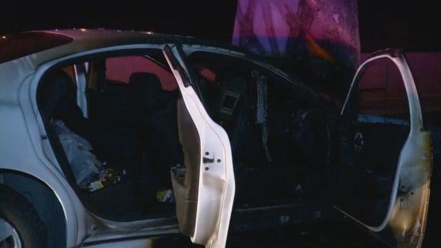 WEB EXTRA: Video From Scene Of Downtown Tulsa Car Crash, Fire