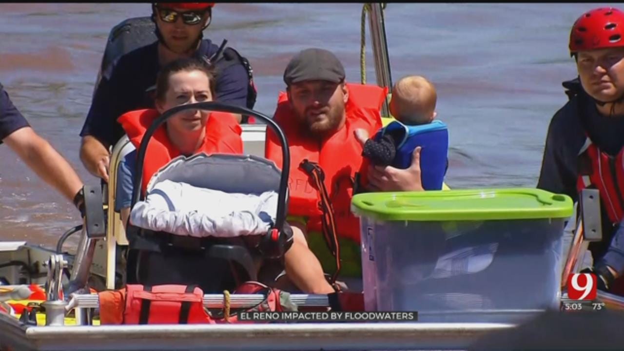 Firefighters Rescue Family, Check On Others After Heavy Rain Leads To Flooding In El Reno