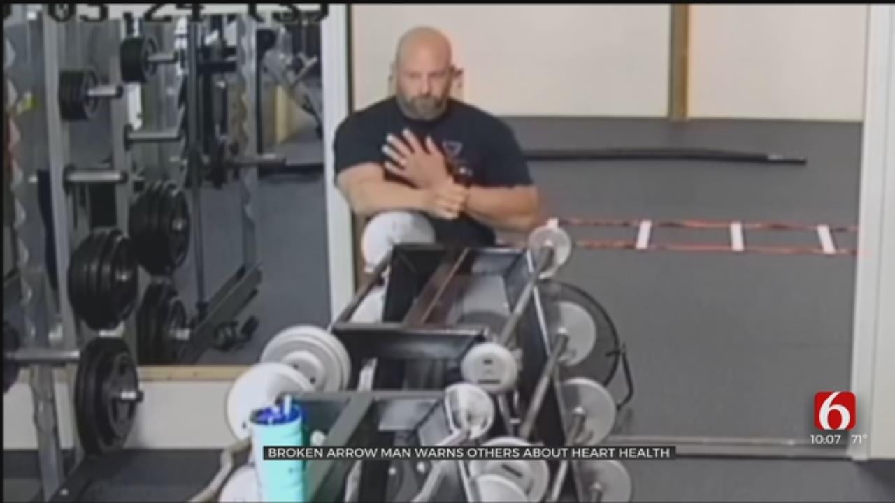 CAUGHT ON CAMERA: Broken Arrow Man Warns Of Heart Health After He Has Heart Attack During Workout