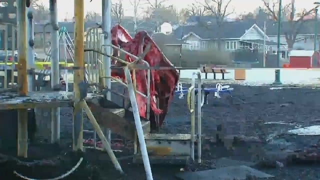 WEB EXTRA: Video Of Destroyed Sapulpa School Playground Equipment