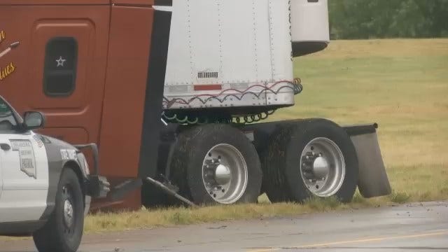 WEB EXTRA: Video From Scene Of Semi Crash On I-44 In Catoosa