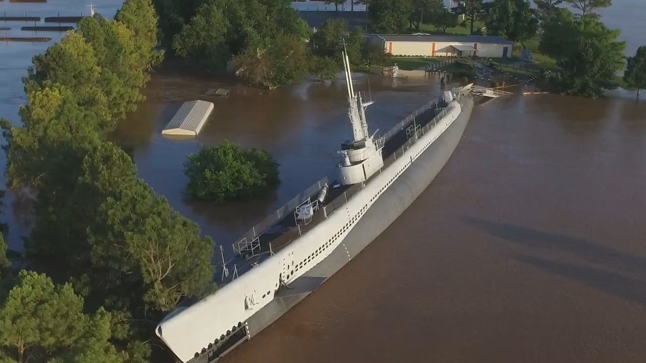 Drone 6 Video Of Muskogee USS Batfish On Tuesday, May 28