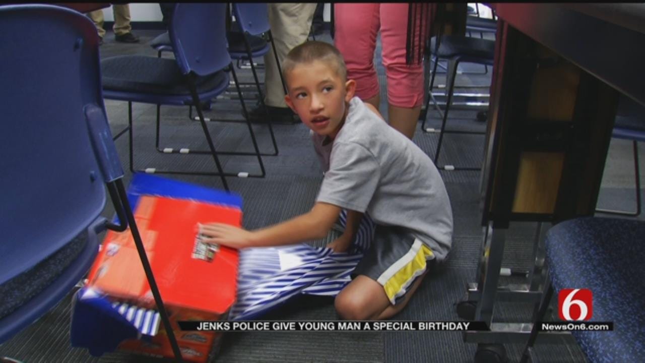 Jenks Police Throw Birthday Party For Boy With Autism