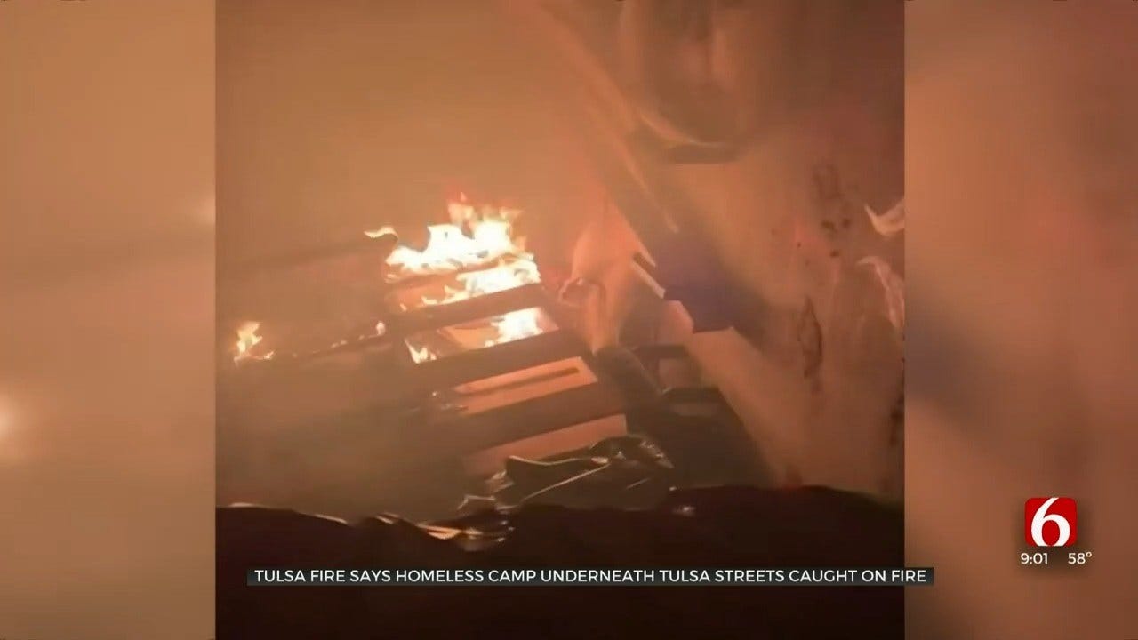 Tulsa Emergency Crews Respond To Underground Homeless Camp Fire