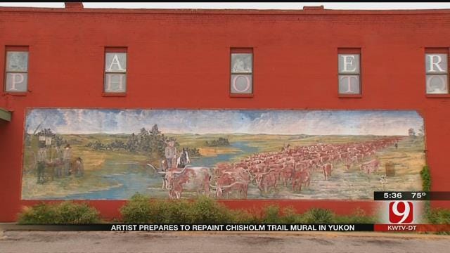 Oklahoma Artist Wants To Bring Fading Chisholm Trail Mural Back To Life