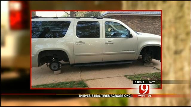 Police Seek Thieves Who Stole Tires, Rims Off OKC Vehicles