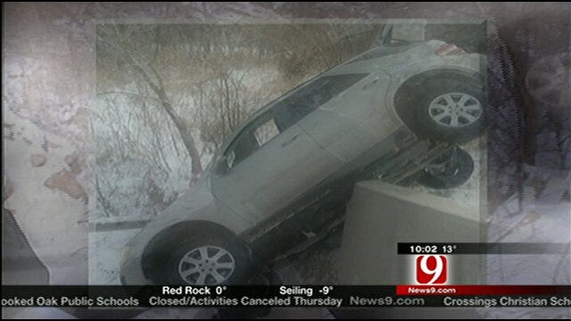 Car Slides Off Moore Road, Owner Crawls Out Trunk To Safety