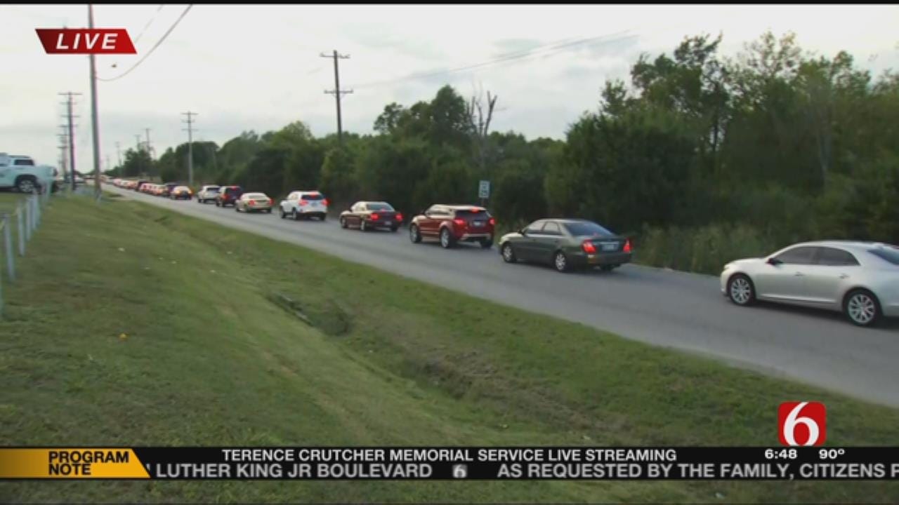 Hundreds Line Street Outside Church To Support Crutcher Family