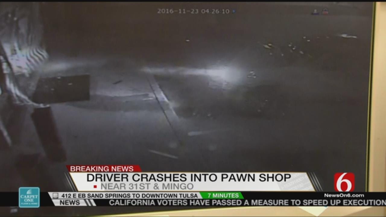 Caught On Camera: Man Crashes Stolen Pickup Into Tulsa Pawn Shop