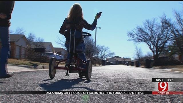 Girl's Tricycle Saved By OKC Police Officers