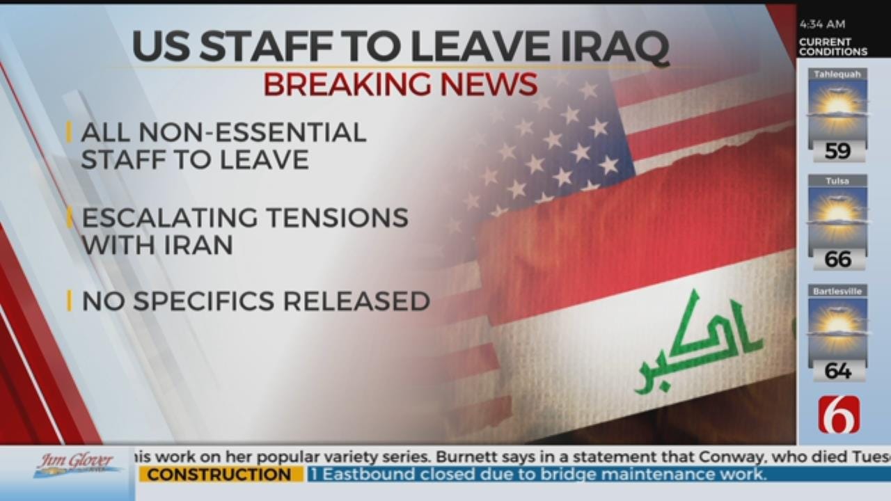 US Non-Essential Embassy Staff To Leave Iraq