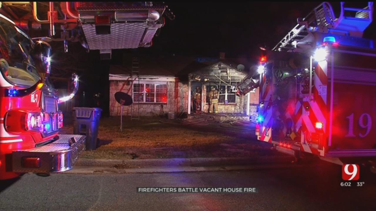 OKC Firefighters Say Vacant Home A Total Loss After Overnight Fire
