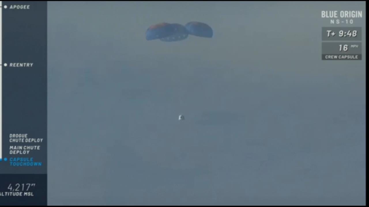 Blue Origin's New Shepard Capsule Makes Perfect Landing
